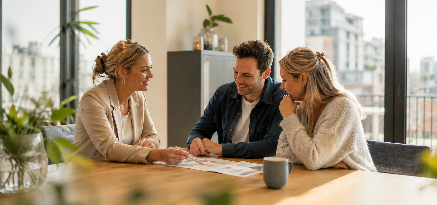 Adviseur in gesprek met man en vrouw