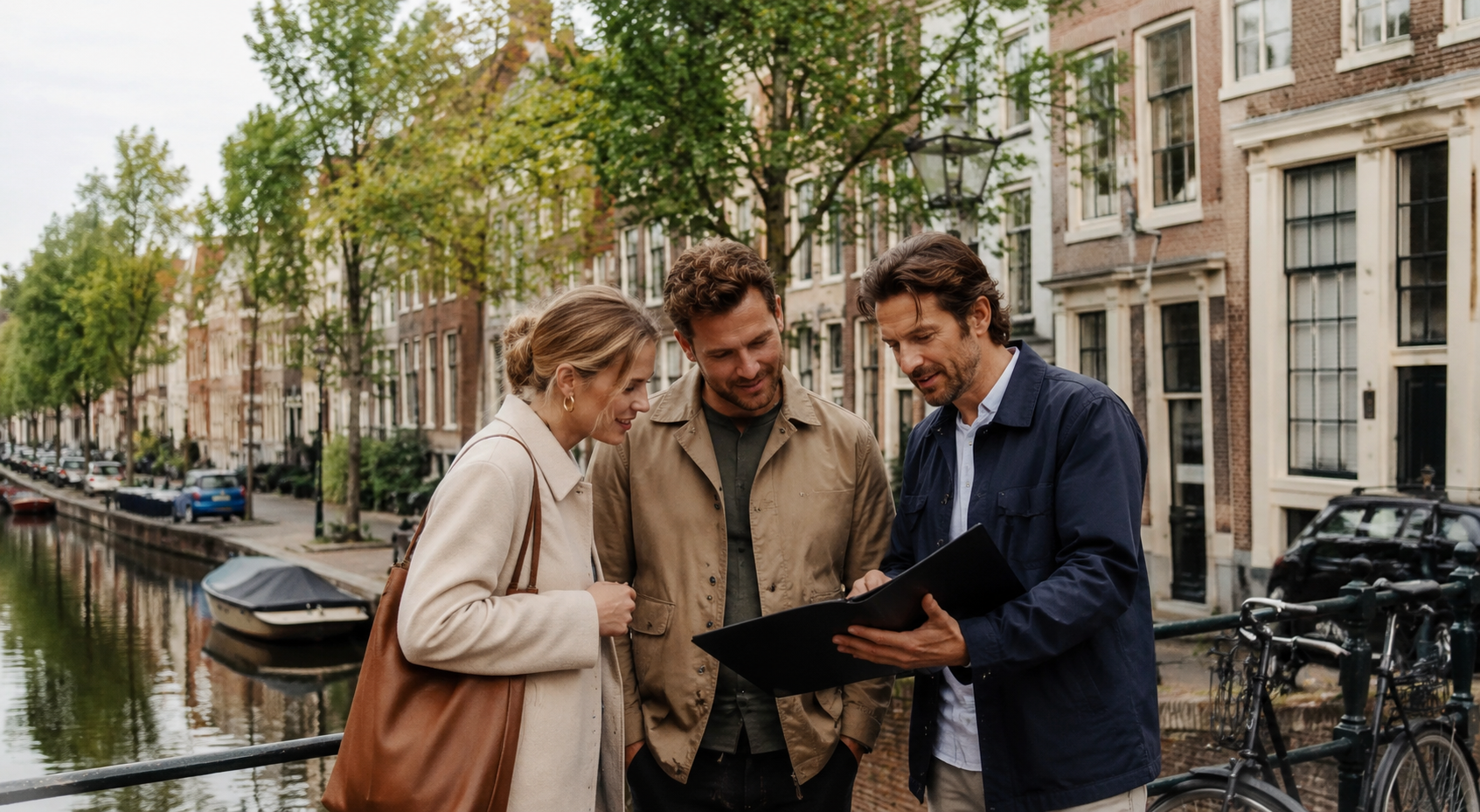 Man en vrouw in gesprek met makelaar. Fundering woning: waar moet je op letten bij koop of verkoop?